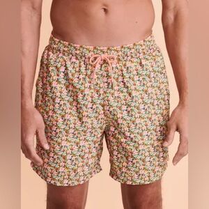 Maaji small men’s floral drawstring swim trunks like new board shorts